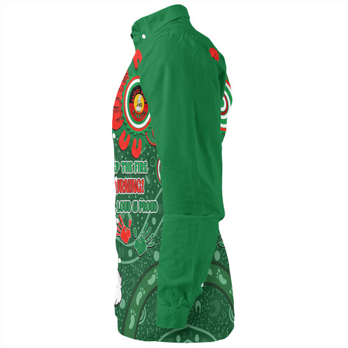 South Sydney Rabbitohs Long Sleeve Shirt Aboriginal Indigenous Naidoc Week Dreamtime Dot Painting With Flag South Sydney Rabbitohs Long Sleeve Shirt Aboriginal Indigenous Naidoc Week Dreamtime Dot Painting With Flag