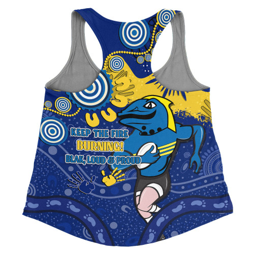 Parramatta Eels Women Racerback Singlet Aboriginal Indigenous Naidoc Week Dreamtime Dot Painting With Flag Parramatta Eels Women Racerback Singlet Aboriginal Indigenous Naidoc Week Dreamtime Dot Painting With Flag