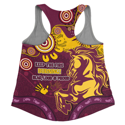 Brisbane Broncos Women Racerback Singlet Aboriginal Indigenous Naidoc Week Dreamtime Dot Painting With Flag Brisbane Broncos Women Racerback Singlet Aboriginal Indigenous Naidoc Week Dreamtime Dot Painting With Flag