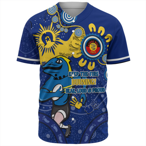 Parramatta Eels Baseball Shirt Aboriginal Indigenous Naidoc Week Dreamtime Dot Painting With Flag