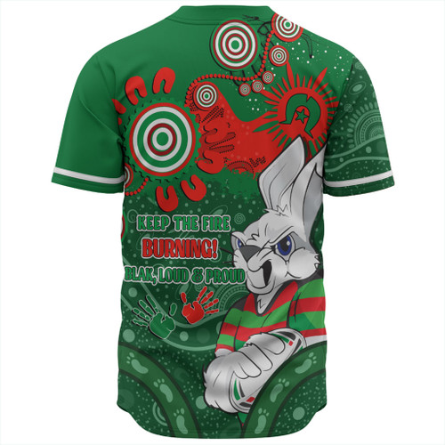 South Sydney Rabbitohs Baseball Shirt Aboriginal Indigenous Naidoc Week Dreamtime Dot Painting With Flag South Sydney Rabbitohs Baseball Shirt Aboriginal Indigenous Naidoc Week Dreamtime Dot Painting With Flag