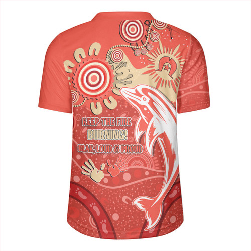 Redcliffe Dolphins Rugby Jersey Aboriginal Indigenous Naidoc Week Dreamtime Dot Painting With Flag Redcliffe Dolphins Rugby Jersey Aboriginal Indigenous Naidoc Week Dreamtime Dot Painting With Flag