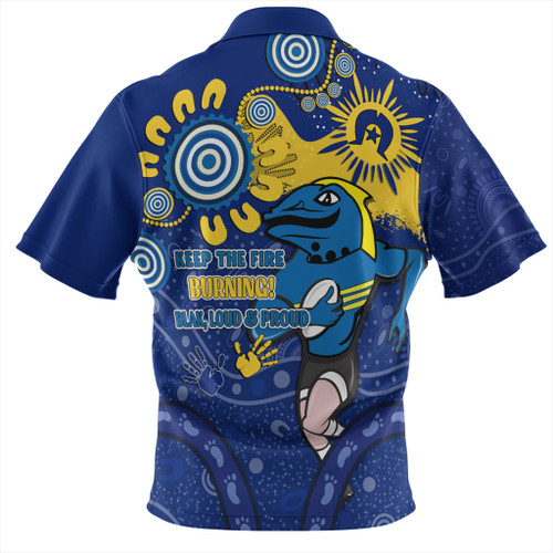 Parramatta Eels Zip Polo Shirt Aboriginal Indigenous Naidoc Week Dreamtime Dot Painting With Flag Parramatta Eels Zip Polo Shirt Aboriginal Indigenous Naidoc Week Dreamtime Dot Painting With Flag