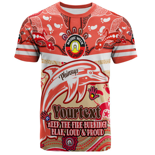 Redcliffe Dolphins T-Shirt Custom Naidoc Keep the Fire Burning! Blak, Loud & Proud Home Jersey Redcliffe Dolphins T-Shirt Custom Naidoc Keep the Fire Burning! Blak, Loud & Proud Home Jersey