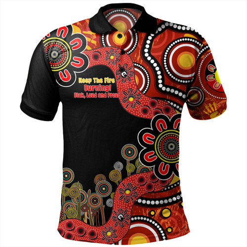 Australia Polo Shirt Aboriginal Indigenous Naidoc Week Keep The Fire Burning! Blak, Loud And Proud