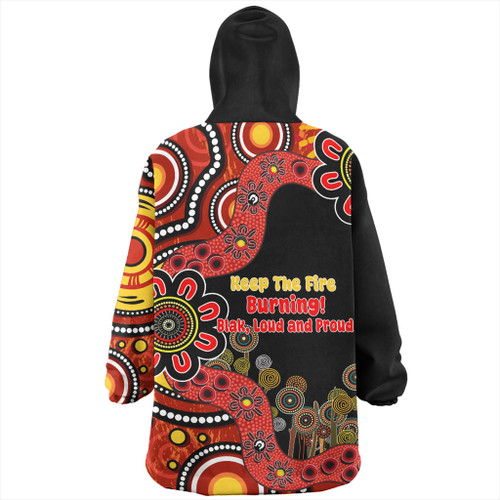 Australia Snug Hoodie Aboriginal Indigenous Naidoc Week Keep The Fire Burning! Blak, Loud And Proud