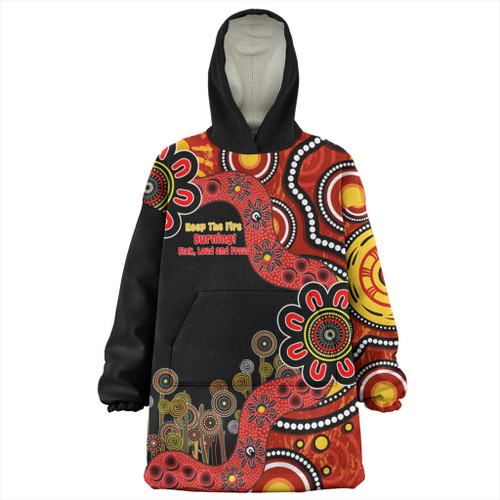 Australia Snug Hoodie Aboriginal Indigenous Naidoc Week Keep The Fire Burning! Blak, Loud And Proud