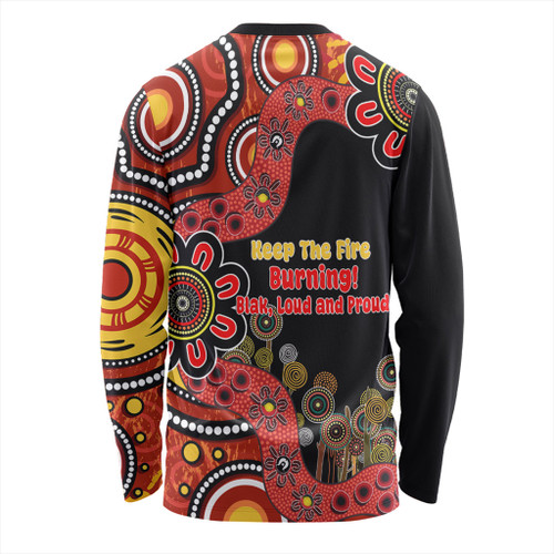 Australia Long Sleeve T-shirt Aboriginal Indigenous Naidoc Week Keep The Fire Burning! Blak, Loud And Proud