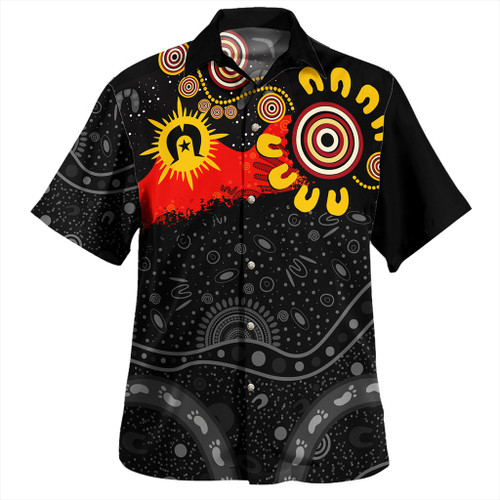 Australia Hawaiian Shirt Aboriginal Indigenous Dot Painting With Flag