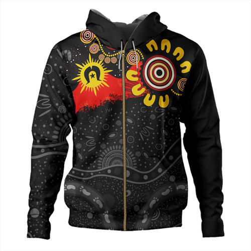 Australia Hoodie Aboriginal Indigenous Dot Painting With Flag Australia Hoodie Aboriginal Indigenous Dot Painting With Flag