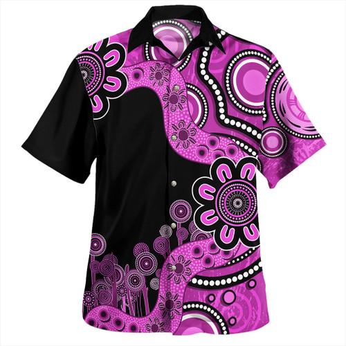 Australia Hawaiian Shirt Aboriginal Indigenous Dot Painting Pink