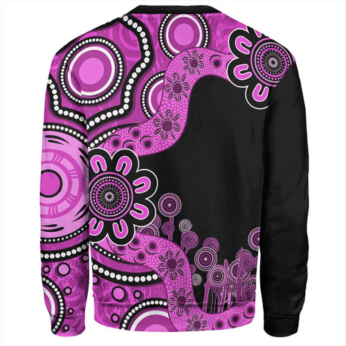 Australia Sweatshirt Aboriginal Indigenous Dot Painting Pink Australia Sweatshirt Aboriginal Indigenous Dot Painting Pink