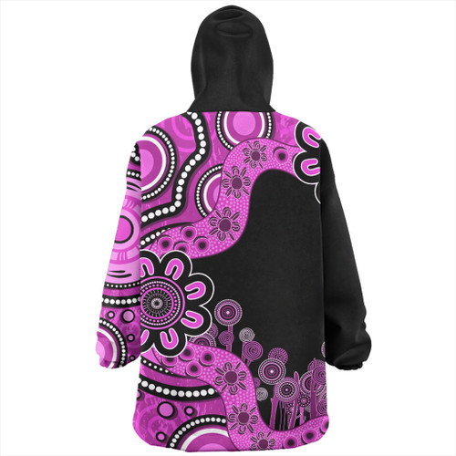 Australia Snug Hoodie Aboriginal Indigenous Dot Painting Pink Australia Snug Hoodie Aboriginal Indigenous Dot Painting Pink