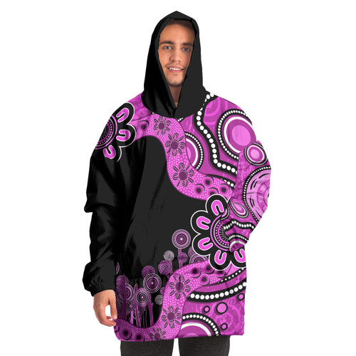 Australia Snug Hoodie Aboriginal Indigenous Dot Painting Pink Australia Snug Hoodie Aboriginal Indigenous Dot Painting Pink