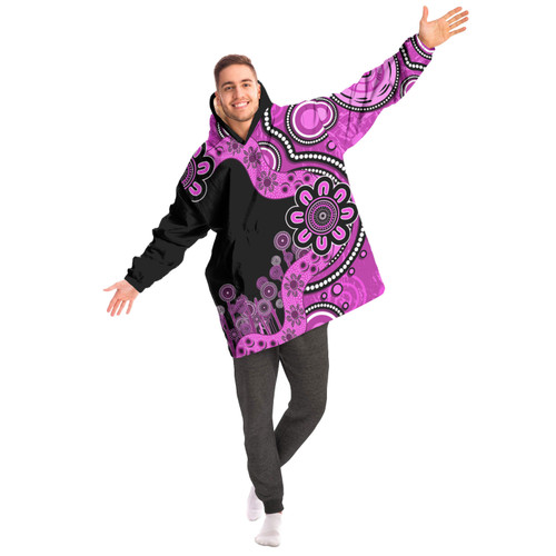 Australia Snug Hoodie Aboriginal Indigenous Dot Painting Pink Australia Snug Hoodie Aboriginal Indigenous Dot Painting Pink