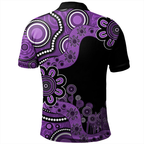 Australia Polo Shirt Aboriginal Indigenous Dot Painting Purple Australia Polo Shirt Aboriginal Indigenous Dot Painting Purple