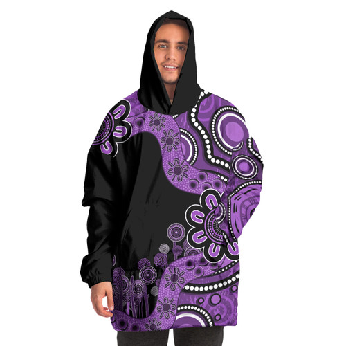 Australia Snug Hoodie Aboriginal Indigenous Dot Painting Purple Australia Snug Hoodie Aboriginal Indigenous Dot Painting Purple
