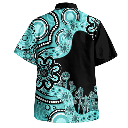 Australia Hawaiian Shirt Aboriginal Indigenous Dot Painting Turquoise Australia Hawaiian Shirt Aboriginal Indigenous Dot Painting Turquoise