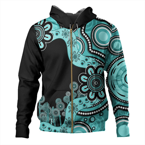 Australia Hoodie Aboriginal Indigenous Dot Painting Turquoise Australia Hoodie Aboriginal Indigenous Dot Painting Turquoise