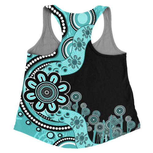Australia Women Racerback Singlet Aboriginal Indigenous Dot Painting Turquoise Australia Women Racerback Singlet Aboriginal Indigenous Dot Painting Turquoise