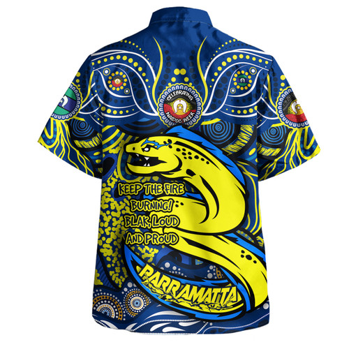 Parramatta Eels Hawaiian Shirt Celebrating Naidoc Week 2024 Aboriginal Dot Art Inspired Parramatta Eels Hawaiian Shirt Celebrating Naidoc Week 2024 Aboriginal Dot Art Inspired