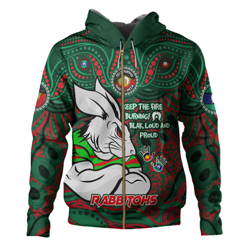 South Sydney Rabbitohs Hoodie Celebrating Naidoc Week 2024 Aboriginal Dot Art Inspired South Sydney Rabbitohs Hoodie Celebrating Naidoc Week 2024 Aboriginal Dot Art Inspired