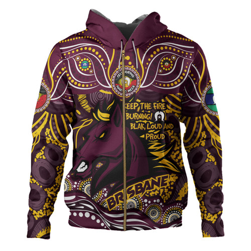 Brisbane Broncos Hoodie Celebrating Naidoc Week 2024 Aboriginal Dot Art Inspired Brisbane Broncos Hoodie Celebrating Naidoc Week 2024 Aboriginal Dot Art Inspired