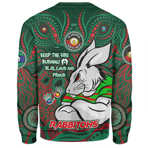 South Sydney Rabbitohs Sweatshirt Celebrating Naidoc Week 2024 Aboriginal Dot Art Inspired South Sydney Rabbitohs Sweatshirt Celebrating Naidoc Week 2024 Aboriginal Dot Art Inspired