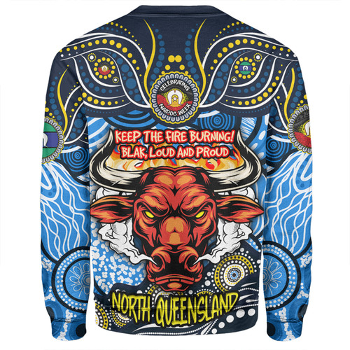 North Queensland Cowboys Sweatshirt Celebrating Naidoc Week 2024 Aboriginal Dot Art Inspired North Queensland Cowboys Sweatshirt Celebrating Naidoc Week 2024 Aboriginal Dot Art Inspired