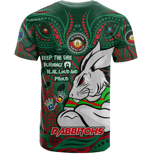 South Sydney Rabbitohs T-Shirt Celebrating Naidoc Week 2024 Aboriginal Dot Art Inspired South Sydney Rabbitohs T-Shirt Celebrating Naidoc Week 2024 Aboriginal Dot Art Inspired