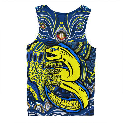 Parramatta Eels Men Singlet Celebrating Naidoc Week 2024 Aboriginal Dot Art Inspired