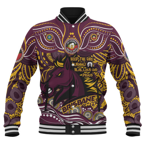 Brisbane Broncos Baseball Jacket Celebrating Naidoc Week 2024 Aboriginal Dot Art Inspired