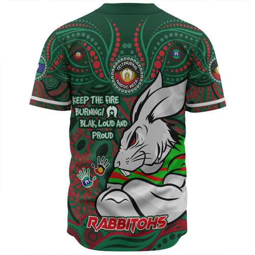 South Sydney Rabbitohs Baseball Shirt Celebrating Naidoc Week 2024 Aboriginal Dot Art Inspired South Sydney Rabbitohs Baseball Shirt Celebrating Naidoc Week 2024 Aboriginal Dot Art Inspired