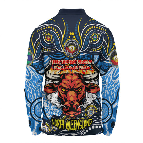 North Queensland Cowboys Long Sleeve Polo Shirt Celebrating Naidoc Week 2024 Aboriginal Dot Art Inspired North Queensland Cowboys Long Sleeve Polo Shirt Celebrating Naidoc Week 2024 Aboriginal Dot Art Inspired
