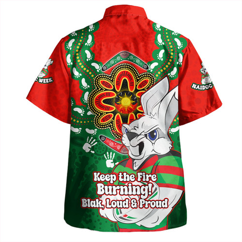 South Sydney Rabbitohs Hawaiian Shirt Aboriginal Inspired Naidoc Symbol Pattern South Sydney Rabbitohs Hawaiian Shirt Aboriginal Inspired Naidoc Symbol Pattern