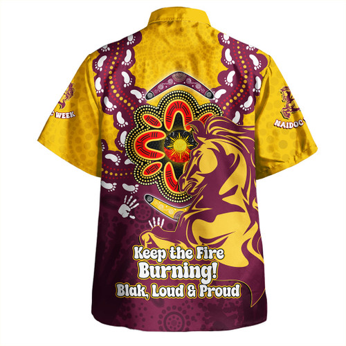 Brisbane Broncos Hawaiian Shirt Aboriginal Inspired Naidoc Symbol Pattern Brisbane Broncos Hawaiian Shirt Aboriginal Inspired Naidoc Symbol Pattern