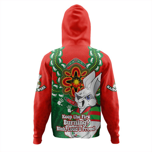 South Sydney Rabbitohs Hoodie Aboriginal Inspired Naidoc Symbol Pattern South Sydney Rabbitohs Hoodie Aboriginal Inspired Naidoc Symbol Pattern