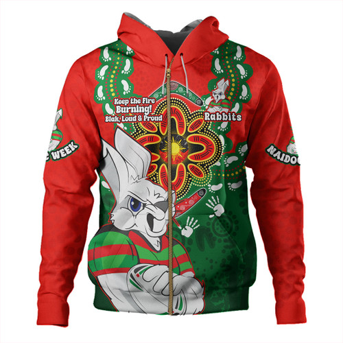 South Sydney Rabbitohs Hoodie Aboriginal Inspired Naidoc Symbol Pattern South Sydney Rabbitohs Hoodie Aboriginal Inspired Naidoc Symbol Pattern