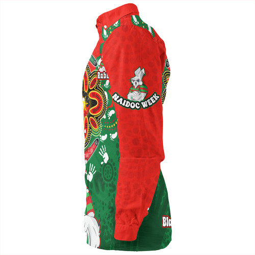 South Sydney Rabbitohs Long Sleeve Shirt Aboriginal Inspired Naidoc Symbol Pattern South Sydney Rabbitohs Long Sleeve Shirt Aboriginal Inspired Naidoc Symbol Pattern