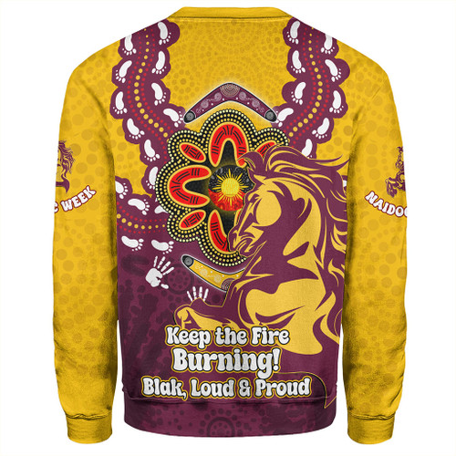 Brisbane Broncos Sweatshirt Aboriginal Inspired Naidoc Symbol Pattern Brisbane Broncos Sweatshirt Aboriginal Inspired Naidoc Symbol Pattern