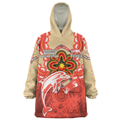 Redcliffe Dolphins Snug Hoodie Aboriginal Inspired Naidoc Symbol Pattern