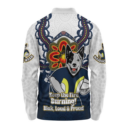North Queensland Cowboys Long Sleeve Polo Shirt Aboriginal Inspired Naidoc Symbol Pattern North Queensland Cowboys Long Sleeve Polo Shirt Aboriginal Inspired Naidoc Symbol Pattern