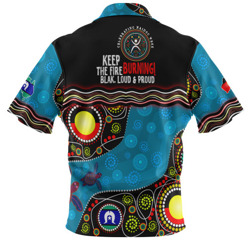 Australia Zip Polo Shirt Custom Naidoc Week Culture Art With River And Tortoise Aboriginal Australia Zip Polo Shirt Custom Naidoc Week Culture Art With River And Tortoise Aboriginal