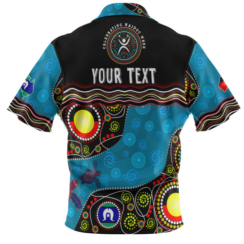 Australia Zip Polo Shirt Custom Naidoc Week Culture Art With River And Tortoise Aboriginal Australia Zip Polo Shirt Custom Naidoc Week Culture Art With River And Tortoise Aboriginal