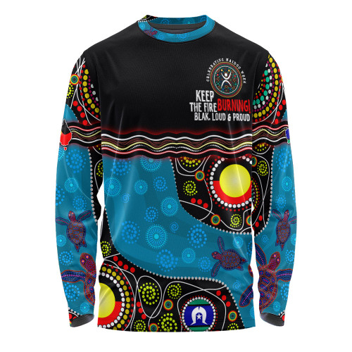 Australia Long Sleeve T-shirt Custom Naidoc Week Culture Art With River And Tortoise Aboriginal Australia Long Sleeve T-shirt Custom Naidoc Week Culture Art With River And Tortoise Aboriginal