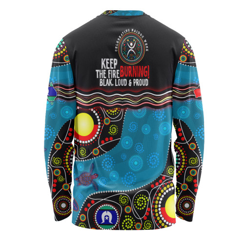 Australia Long Sleeve T-shirt Custom Naidoc Week Culture Art With River And Tortoise Aboriginal Australia Long Sleeve T-shirt Custom Naidoc Week Culture Art With River And Tortoise Aboriginal