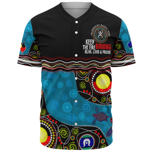 Australia Baseball Shirt Custom Naidoc Week Culture Art With River And Tortoise Aboriginal