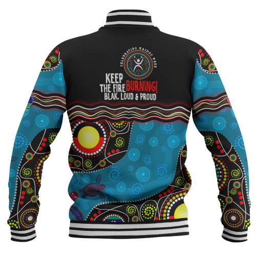 Australia Baseball Jacket Custom Naidoc Week Culture Art With River And Tortoise Aboriginal Australia Baseball Jacket Custom Naidoc Week Culture Art With River And Tortoise Aboriginal