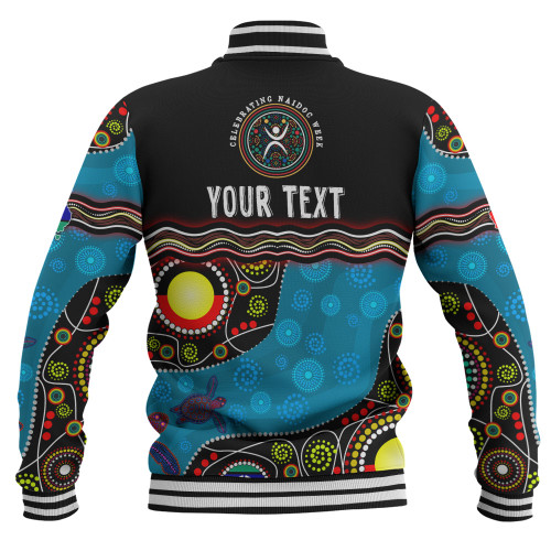 Australia Baseball Jacket Custom Naidoc Week Culture Art With River And Tortoise Aboriginal Australia Baseball Jacket Custom Naidoc Week Culture Art With River And Tortoise Aboriginal