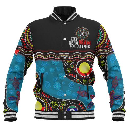 Australia Baseball Jacket Custom Naidoc Week Culture Art With River And Tortoise Aboriginal Australia Baseball Jacket Custom Naidoc Week Culture Art With River And Tortoise Aboriginal